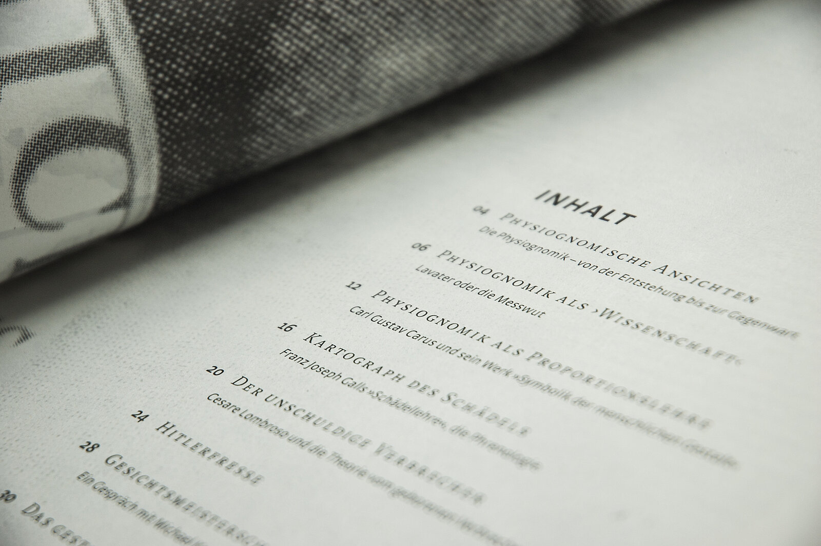 Inhaltsverzeichnis mit netter Typografie gemischte Schriften FF Strada und Marat Pro